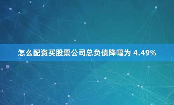 怎么配资买股票公司总负债降幅为 4.49%